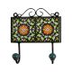 Green Floral Ceramic Tiles Hooks-461 (Set Of Ine Piece)